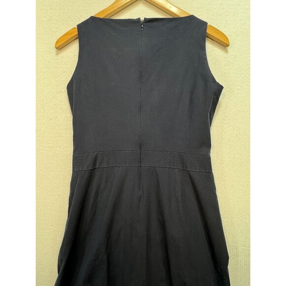 Ann Taylor Women's Sleeveless Wrap Sheath Dress Size 4 Dark Navy Mid-Length Busi - Picture 11 of 11